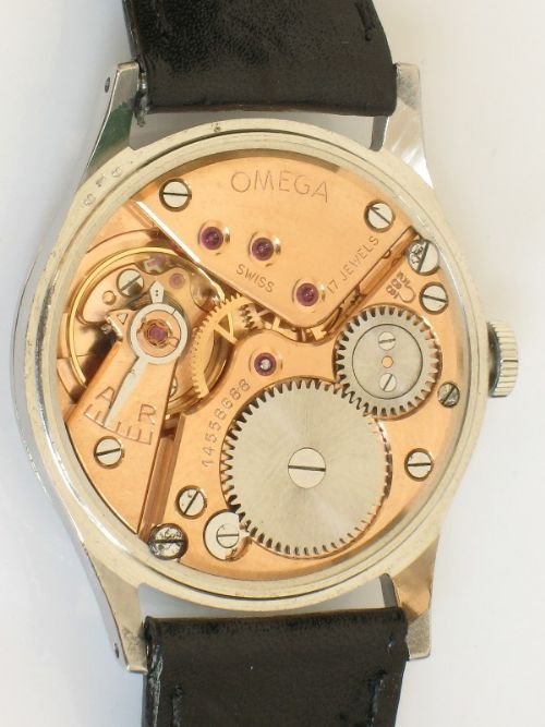 fig 3. SUPERB SOLID STAINLESS STEEL OMEGA CAL 266 MENS WATCH C1954-55