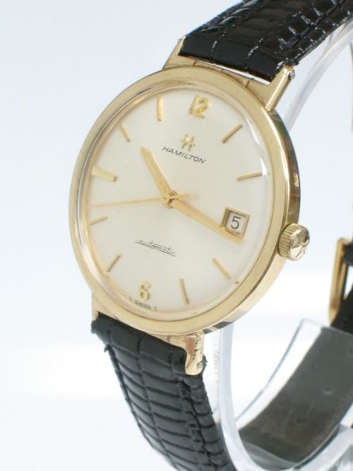 fig 2. EXCEPTIONAL SOLID 9ct GOLD HAMILTON CALIBRE 64A AUTOMATIC MENS WATCH