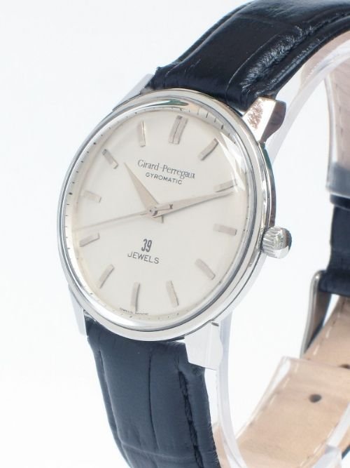 fig 3. SUPERB STAINLESS STEEL GIRARD PERREAGAUX  GYROMATIC MENS WATCH