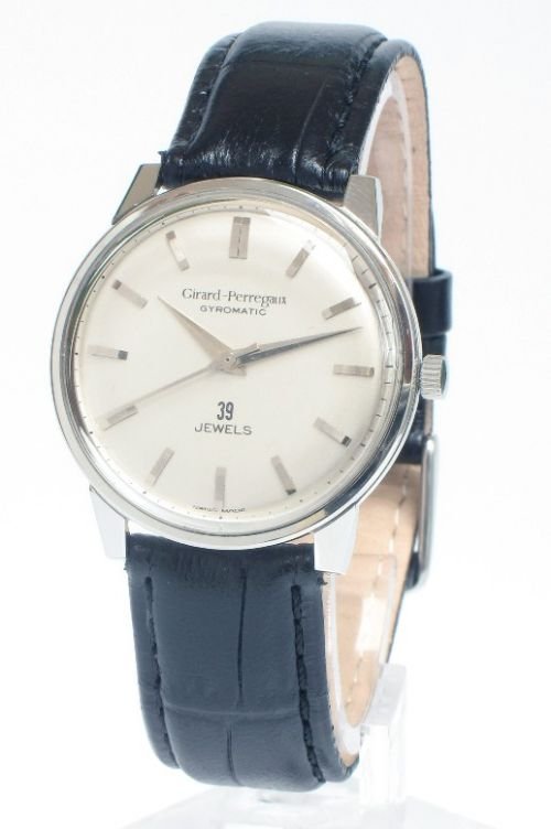 fig 1. SUPERB STAINLESS STEEL GIRARD PERREAGAUX  GYROMATIC MENS WATCH