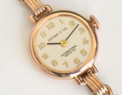 fig 2. BEAUTIFUL ART DECO TIFFANY AND IWC SOLID 14CT GOLD LADIES COCKTAIL WATCH C1938