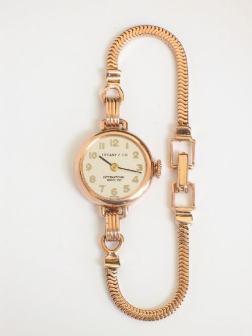 fig 3. BEAUTIFUL ART DECO TIFFANY AND IWC SOLID 14CT GOLD LADIES COCKTAIL WATCH C1938