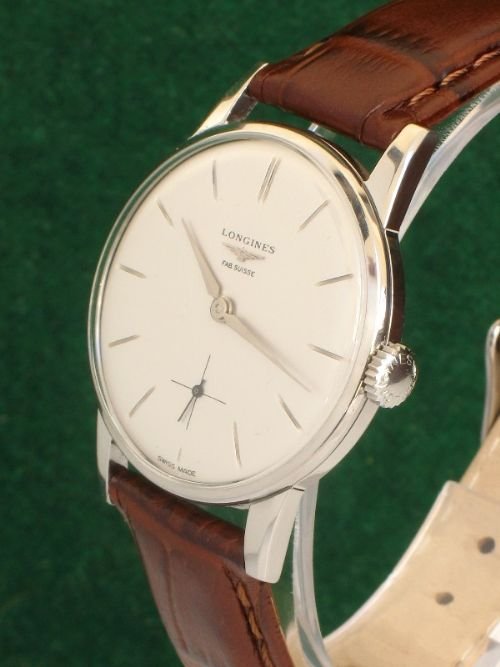 fig 2. EXCEPTIONAL SOLID STAINLESS STEEL LONGINES 30L MENS WATCH c1960