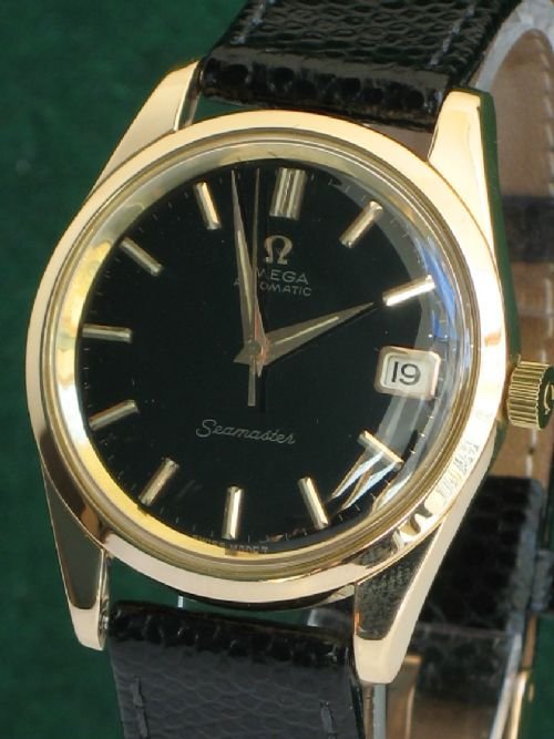 fig 1. RARE SOLID 18ct 18k ROSE PINK GOLD OMEGA SEAMASTER AUTOMATIC C1960