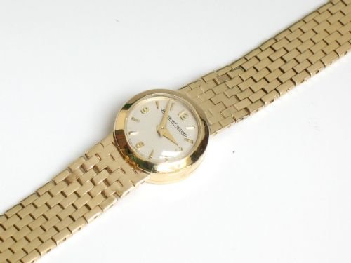 fig 2. STUNNING SOLID 9ct GOLD JAEGER-LECOULTRE BACKWIND LADIES COCKTAIL WATCH c1960