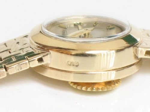 fig 3. STUNNING SOLID 9ct GOLD JAEGER-LECOULTRE BACKWIND LADIES COCKTAIL WATCH c1960