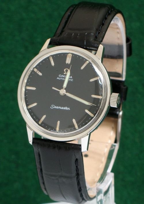 Immaculate Omega Seamaster Cal 552 Black Dial 24 Jewel Stainless Steel Mens Watch C1960