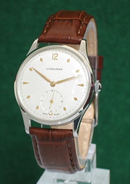 Exceptional Solid Stainless Steel Longines Calibre 12.68z Watch C1950