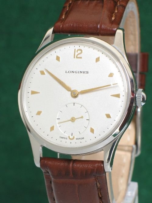 fig 2. EXCEPTIONAL SOLID STAINLESS STEEL LONGINES CALIBRE 12.68Z WATCH c1950