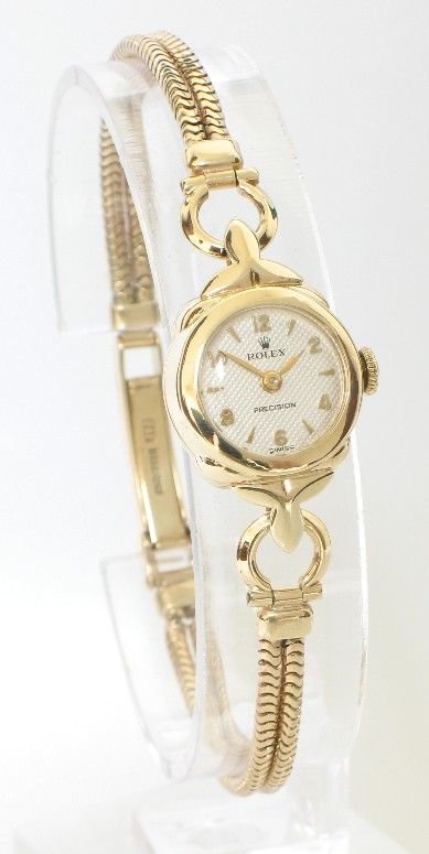 fig 1. STUNNING SOLID 9ct GOLD ROLEX PRECISION LADIES COCKTAIL WATCH c1940