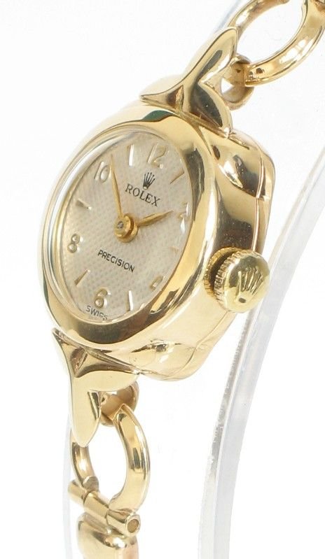 fig 3. STUNNING SOLID 9ct GOLD ROLEX PRECISION LADIES COCKTAIL WATCH c1940