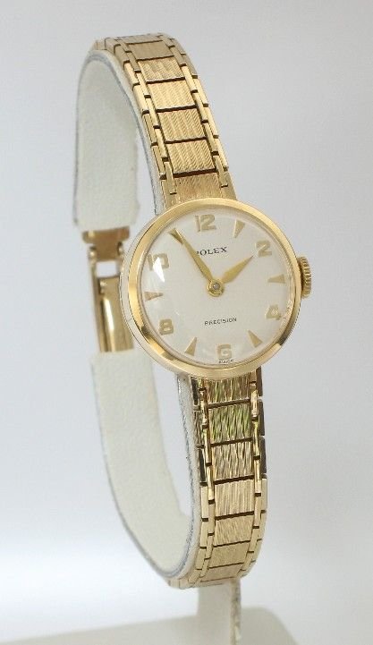 fig 1. STUNNING SOLID 9ct GOLD ROLEX PRECISION LADIES COCKTAIL WATCH c1960