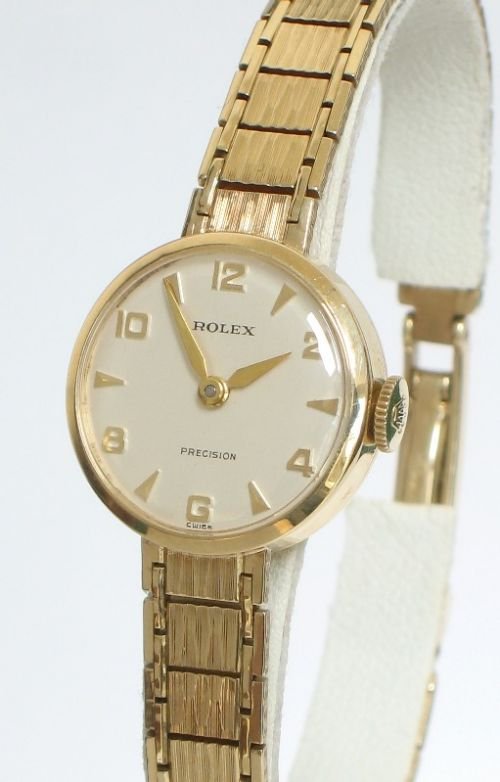 fig 2. STUNNING SOLID 9ct GOLD ROLEX PRECISION LADIES COCKTAIL WATCH c1960