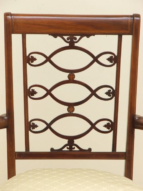 fig 3. BEAUTIFUL PAIR OF VICTORIAN MAHOGANY AND INLAID ARMCHAIRS C1880