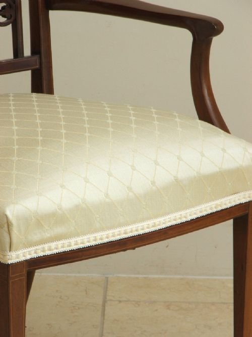 fig 4. BEAUTIFUL PAIR OF VICTORIAN MAHOGANY AND INLAID ARMCHAIRS C1880