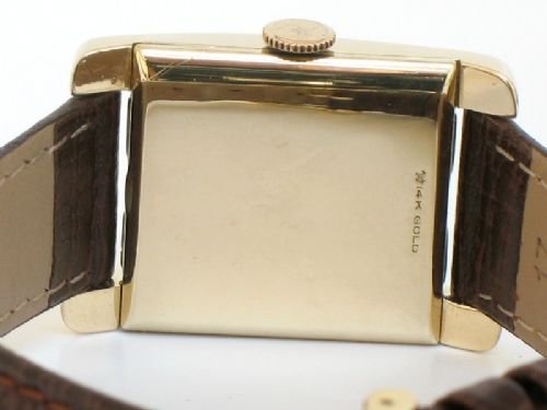fig 3. EXCEPTIONAL SOLID 14CT GOLD ART DECO LONGINES MENS WATCH C1949