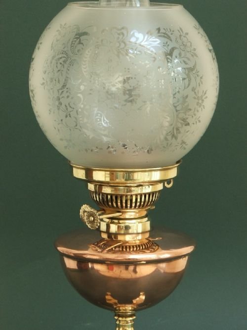 fig 1. RARE COPPER AND BRASS W A S BENSON ARTS AND CRAFTS OIL LAMP C1890