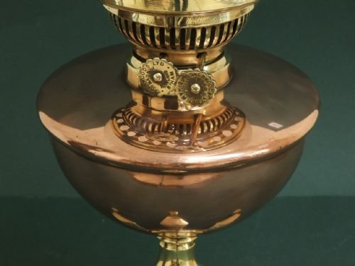 fig 3. RARE COPPER AND BRASS W A S BENSON ARTS AND CRAFTS OIL LAMP C1890
