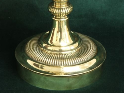 fig 3. BEAUTIFUL VICTORIAN SOLID BRASS AND CRANBERRY GLASS OIL LAMP C1890