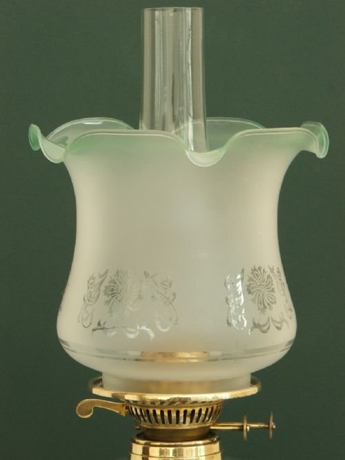 fig 2. BEAUTIFUL VICTORIAN CAST IRON AND VASELINE GLASS OIL LAMP C1890