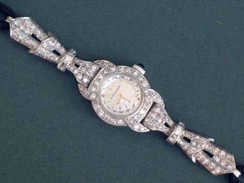 fig 3. STUNNING PLATINUM AND DIAMONDS LONGINES LADIES COCKTAIL WATCH