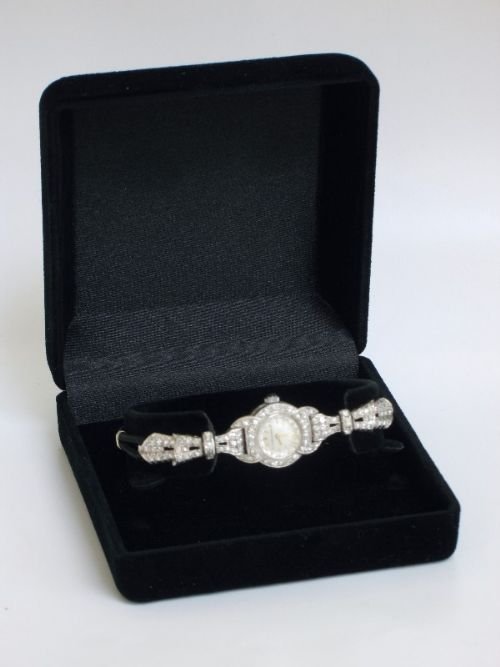 fig 4. STUNNING PLATINUM AND DIAMONDS LONGINES LADIES COCKTAIL WATCH