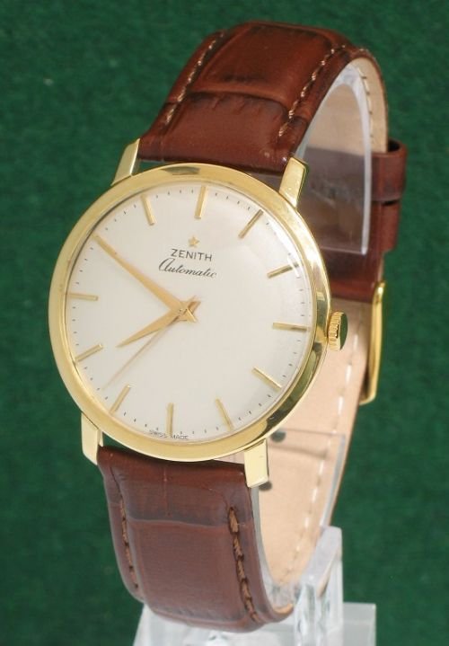 Exceptional Solid 18ct Gold Zenith 25 Jewel Cal 2642pc Automatic Mens Watch C1960