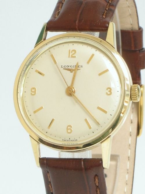 fig 1. STUNNING SOLID 9CT GOLD LONGINES CALIBRE 280 MENS WATCH C1960
