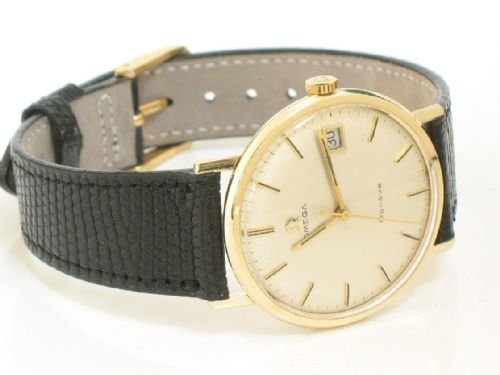 fig 2. SUPERB SOLID 9CT OMEGA GENEVE MENS DRESS WATCH C1960