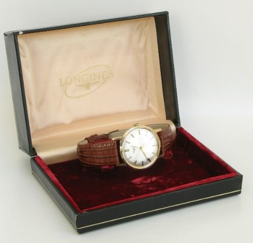 fig 4. STUNNING SOLID 9CT GOLD LONGINES CALIBRE 284 MENS WATCH WITH ORIGINAL BOX AND PAPERS