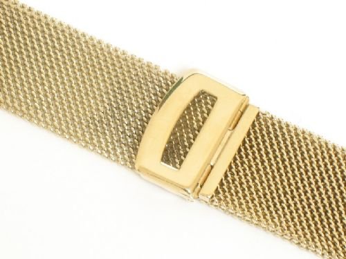 fig 1. VINTAGE SOLID 9CT GOLD MESH MENS WATCH BRACELET C1953-54