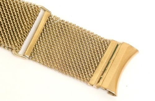 fig 2. VINTAGE SOLID 9CT GOLD MESH MENS WATCH BRACELET C1953-54