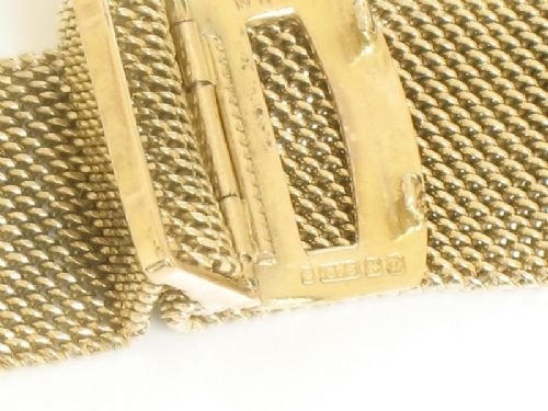 fig 3. VINTAGE SOLID 9CT GOLD MESH MENS WATCH BRACELET C1953-54