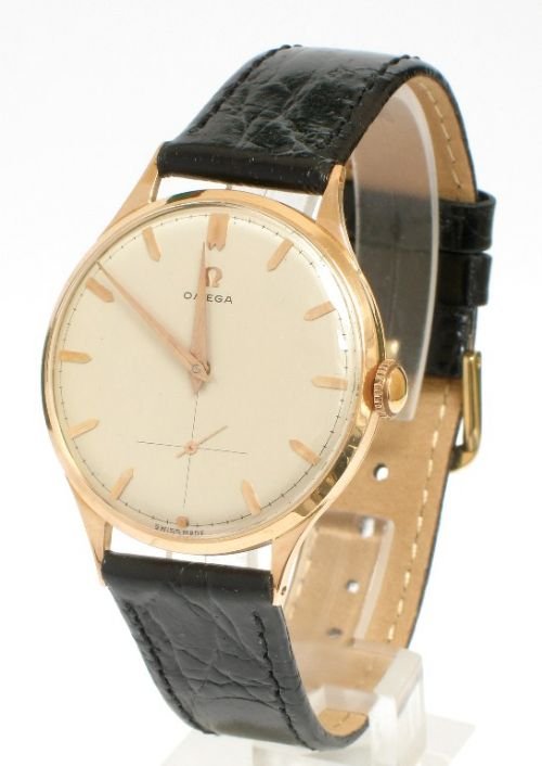 Stunning Solid 18ct 18k Rose Pink Gold Oversize Omega Calibre 283 Mens Watch C1960
