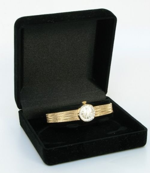 fig 4. EXQUISITE SOLID 9ct GOLD LADIES OMEGA SAPHETTE COCKTAIL WATCH