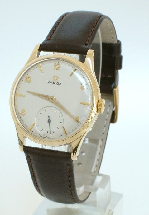 fig 1. SUPERB SOLID 9ct GOLD OMEGA CALIBRE 265 MENS WATCH C1952