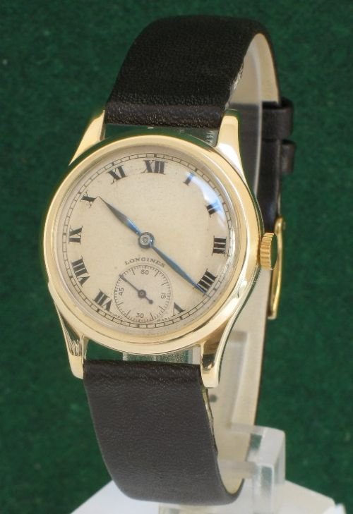 Rare Completely Original Solid 9ct Gold Longines Mens Watch C1946