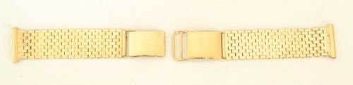 fig 1. VINTAGE SOLID 9CT GOLD BRICK LINK MENS WATCH BRACELET OR STRAP C1960