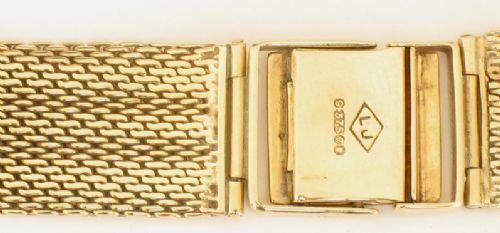 fig 2. VINTAGE SOLID 9CT GOLD MESH MENS WATCH BRACELET
