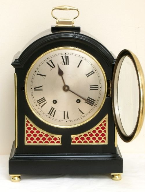 fig 3. BEAUTIFUL VICTORIAN EBONISED BRACKET MANTEL CLOCK C1880