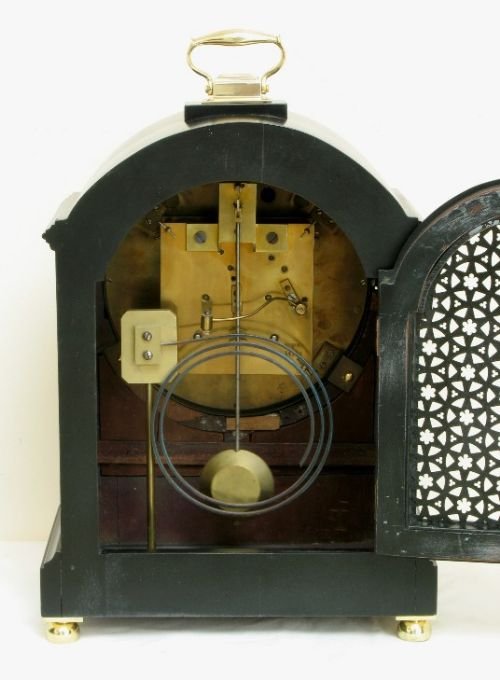 fig 4. BEAUTIFUL VICTORIAN EBONISED BRACKET MANTEL CLOCK C1880