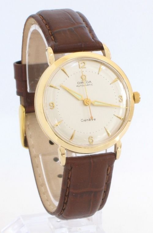 Superb Solid 9ct Gold Omega Geneve Automatic Cal 501 Vintage Mens Watch C1957-58