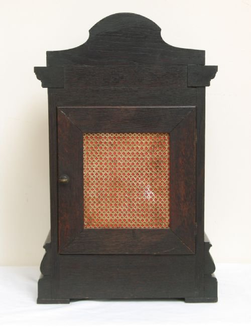 fig 4. SUPERB VICTOIRAN OAK TING TANG MANTEL CLOCK BY WINTERLADER AND HOFFMEIER C1880