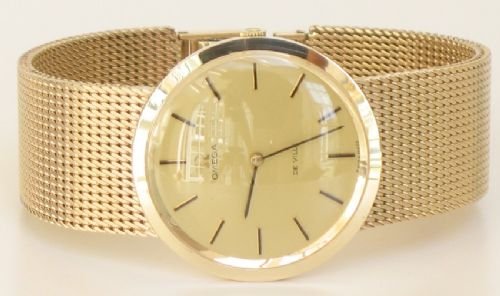 fig 1. SUPERB SOLID 9ct GOLD OMEGA DEVILLE CAL 625 WITH BOX PAPERS MENS WATCH