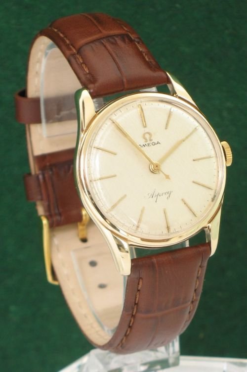 Superb Solid 9ct Gold Omega and Asprey Calibre 286 Vintage Mens Watch C1958-59