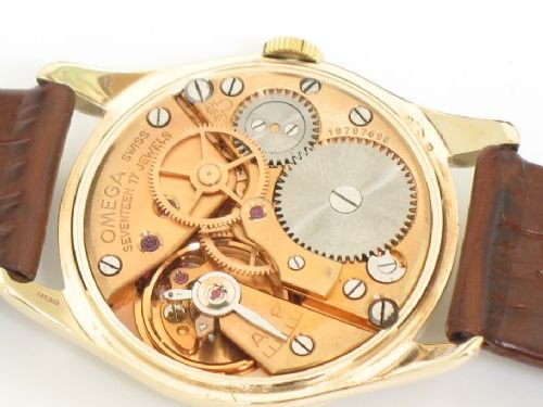 fig 4. SUPERB SOLID 9ct GOLD OMEGA AND ASPREY CALIBRE 286 VINTAGE MENS WATCH C1958-59