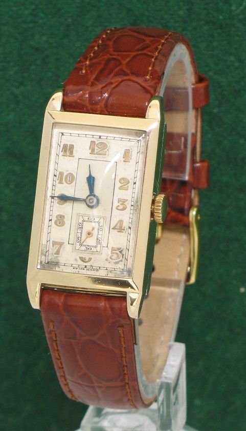 fig 1. RARE ART DECO SOLID 9CT ROTARY MAXIMUS MENS WATCH C1950
