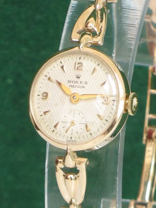 fig 1.
EXQUISITE SOLID 9ct GOLD LADIES ROLEX PRECISION COCKTAIL WATCH ORIGINAL BOX 1955/56