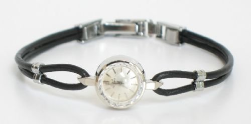 fig 1. BEAUTIFUL 18CT WHITE GOLD GIRARD PERREGAUX BACKWIND LADIES ART DECO COCKTAIL WATCH C1960