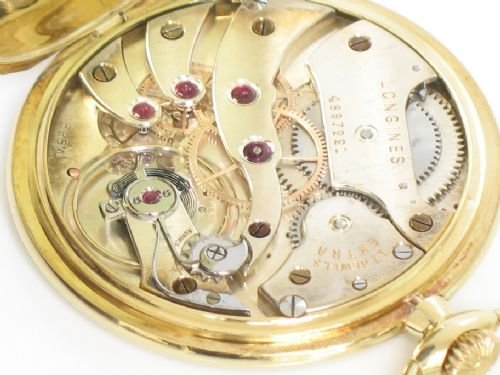 fig 3. RARE SOLID 18ct GOLD LONGINES CHRONOMETER GRADE ART DECO POCKET WATCH C1928